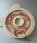 Rose & Blush Crackle Bead "Love" Bracelet – Whimsical Mother's Day Jewelry