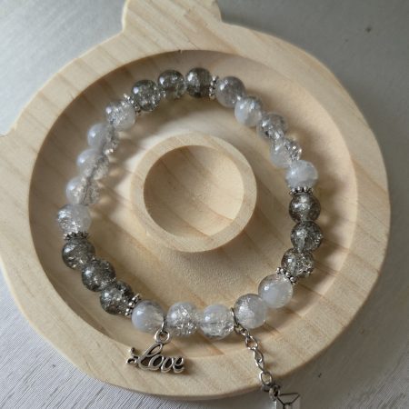 Midnight & Mist “Love” Crackle Bracelet – Sentimental Mother’s Day Gift