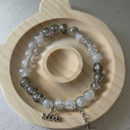 Midnight & Mist "Love" Crackle Bracelet – Sentimental Mother’s Day Gift