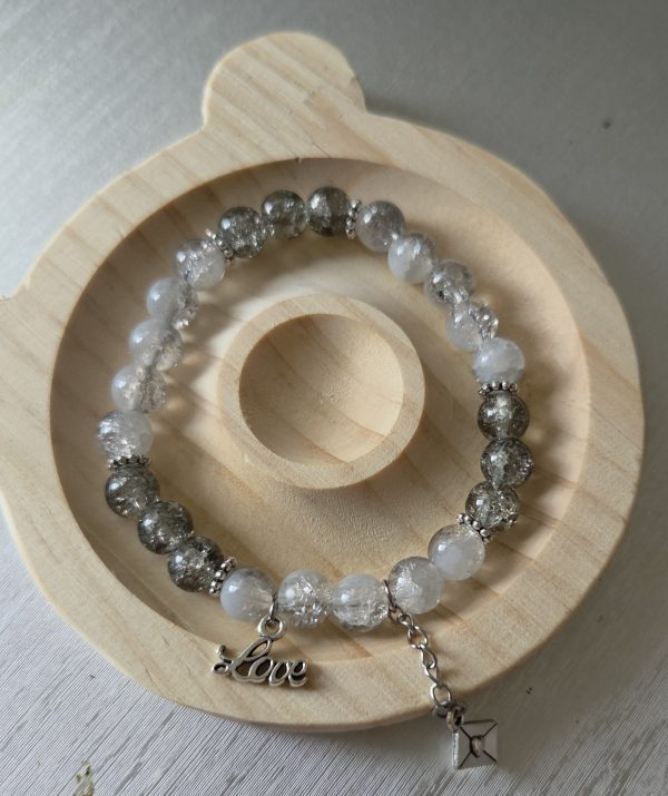 Midnight & Mist "Love" Crackle Bracelet – Sentimental Mother’s Day Gift
