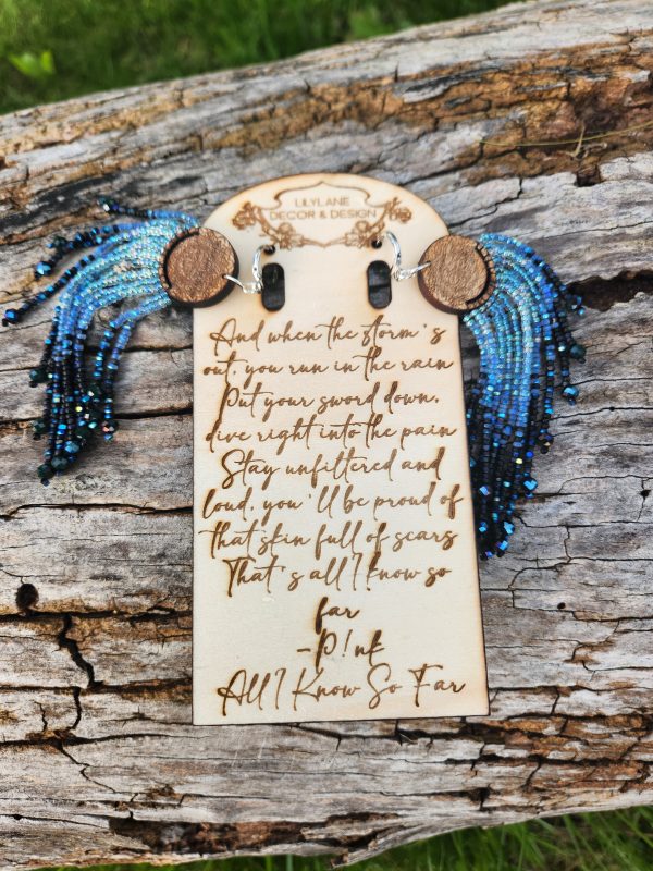 Celestial Midnight Beaded Fringe Earrings