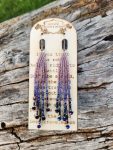 Twilight Amethyst Ombre Beaded Fringe Earrings