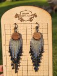 Celestial Midnight Beaded Fringe Earrings
