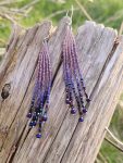 Twilight Amethyst Ombre Beaded Fringe Earrings