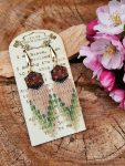 Sage and Sand Boho Fringe Earrings with Floral Engraved Hexagon Wood