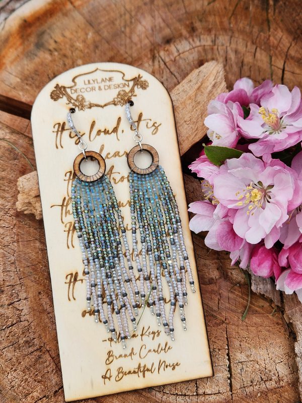 Celestial Midnight Beaded Fringe Earrings
