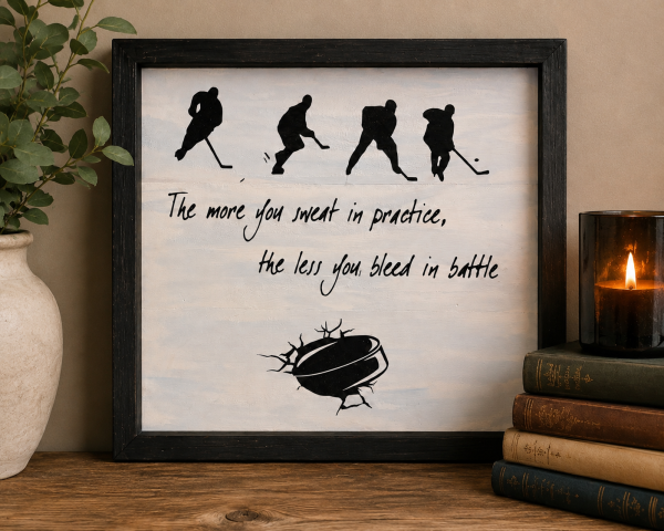 Hockey Motivational Quote Framed Wood Sign🍁