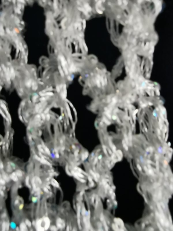 Crochet Sequin Skinny Scarf, White Sequin Neck Tie