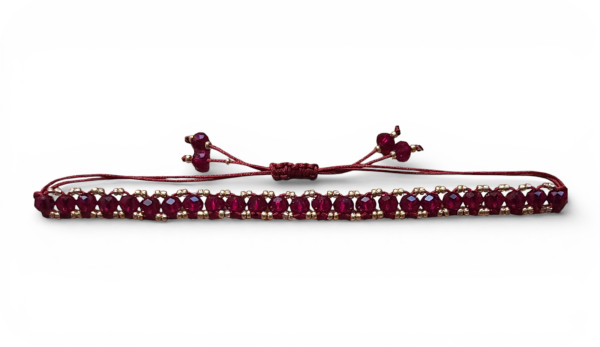 Dark Red Crystal Beads Bracelet