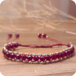 Dark Red Crystal Beads Bracelet
