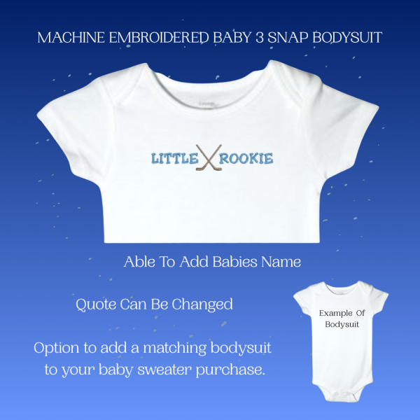 Hockey Baby Sweater, Handmade Knitted Baby Sweater, Personalized Baby Sweater