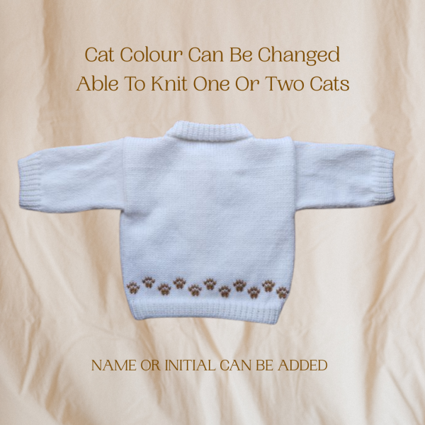 Kittens Baby Sweater, Handmade Knitted Baby Sweater, Personalized Baby Sweater