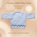 Lion Baby Sweater, Handmade Knitted Baby Sweater, Personalized Baby Sweater