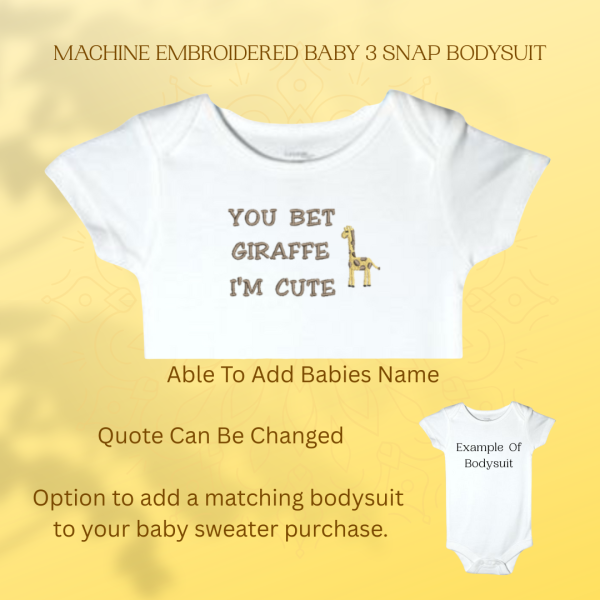 Giraffe Baby Sweater, Handmade Knitted Baby Sweater, Personalized Baby Sweater