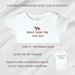 Fox Baby Sweater, Handmade Knitted Baby Sweater, Personalized Baby Sweater