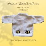 Honey Bee Baby Sweater, Handmade Knitted Baby Sweater, Personalized Baby Sweater