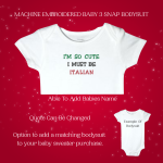 Itialian Flag Baby Sweater, Handmade Knitted Baby Sweater, Personalized Baby Sweater