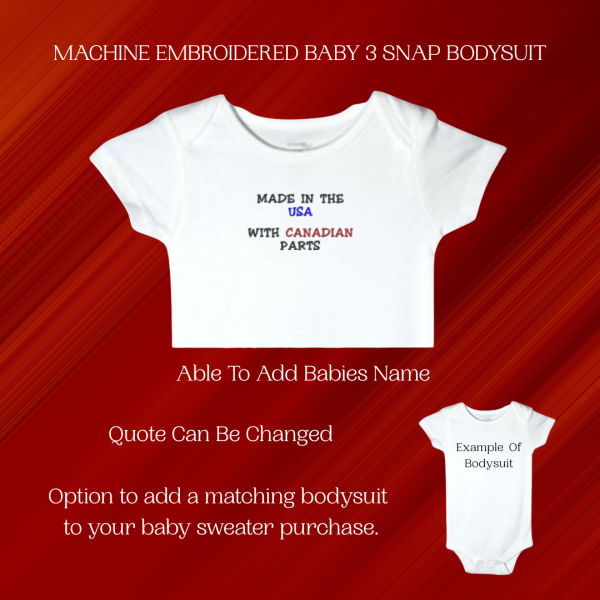 Canada & USA Baby Sweater, Handmade Knitted Baby Sweater, Personalized Baby Sweater