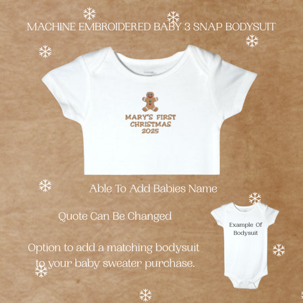 Gingerbread Man Baby Sweater, Handmade Knitted Baby Sweater, Personalized Baby Sweater