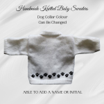 Small Black Dog Baby Sweater, Handmade Knitted Baby Sweater, Personalized Baby Sweater