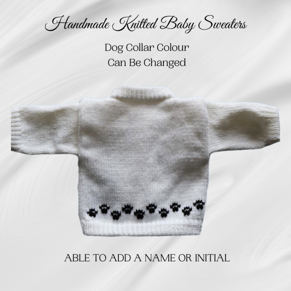 Small Black Dog Baby Sweater, Handmade Knitted Baby Sweater, Personalized Baby Sweater