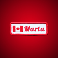 Personalized Embroidered Canadian Flag and Name Patch, Embroidered Patches