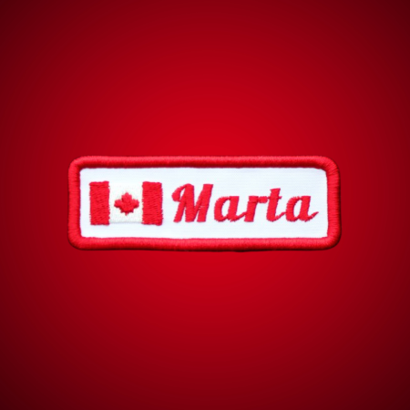 Personalized Embroidered Canadian Flag and Name Patch, Embroidered Patches