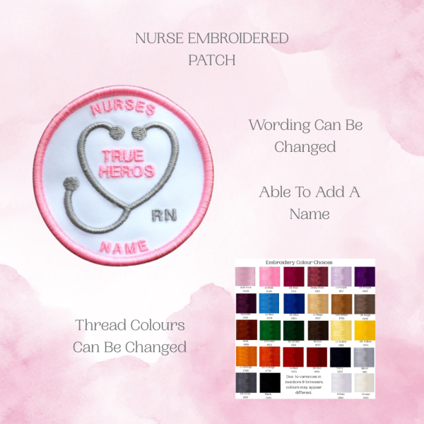 Personalized Embroidered Nurse Patch, Embroidered Patches