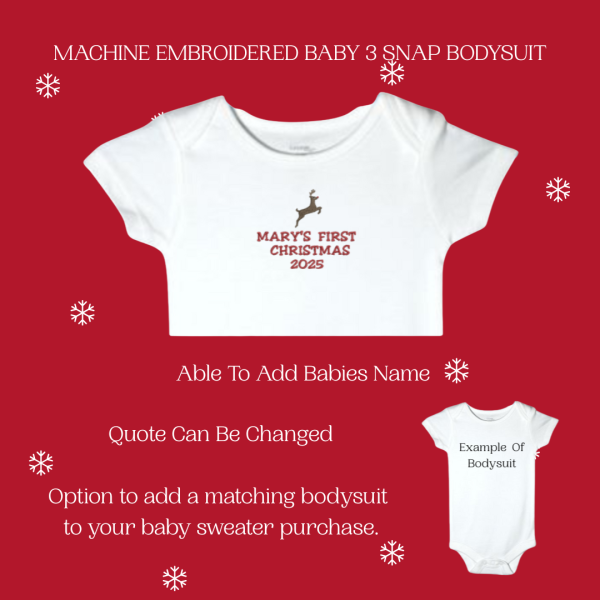Reindeer Baby Sweater, Handmade Knitted Baby Sweater, Personalized Baby Sweater