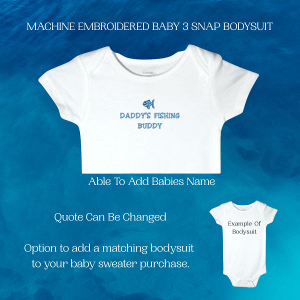 Fishing Baby Sweater, Handmade Knitted Baby Sweater, Personalized Baby Sweater