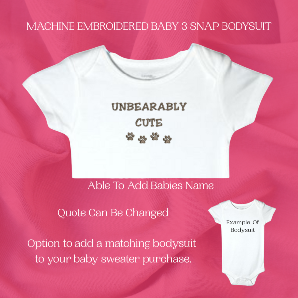 Teddy Bear Baby Sweater, Handmade Knitted Baby Sweater, Personalized Baby Sweater