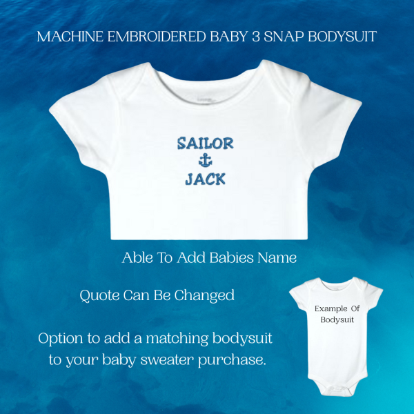 Sailing Ships Baby Sweater, Handmade Knitted Baby Sweater, Personalized Baby Sweater
