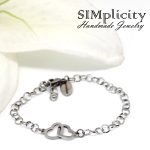 Hypoallergenic Bracelet with Interlocking Heart