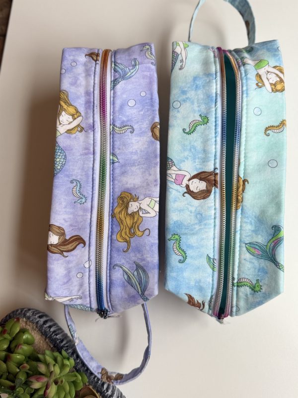 BOXY Mermaid & Fairy Zipper Pouch | Handmade Cosmetic Bag | Travel Makeup Bag | Cute Gift for Girls
