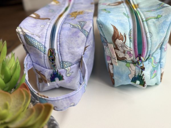 BOXY Mermaid & Fairy Zipper Pouch | Handmade Cosmetic Bag | Travel Makeup Bag | Cute Gift for Girls