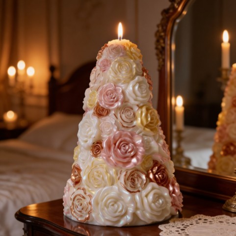 Wedding Party Table, Rose Tree Centerpiece Candle