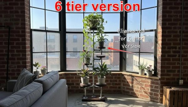 Industrial Plant Stand: 5,6 or 7 Tier Freestanding Metal Plant Holder - FREE SHIPPING