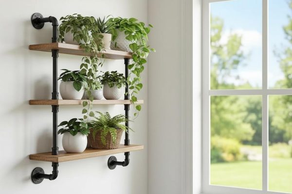 Plant Shelf, 3 Tier Floating Shelf-FREE SHIPPING