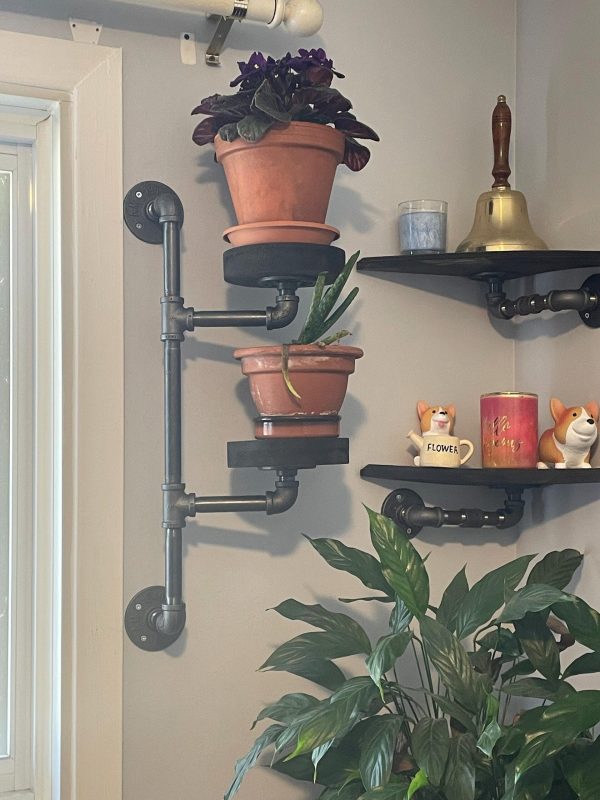 Swivel plant rack - 2 tier wall mount plant holder-FREE SHIPPING