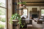 Swivel plant rack - 2 tier wall mount plant holder-FREE SHIPPING