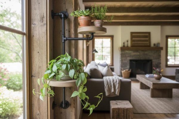 Swivel plant rack - 2 tier wall mount plant holder-FREE SHIPPING