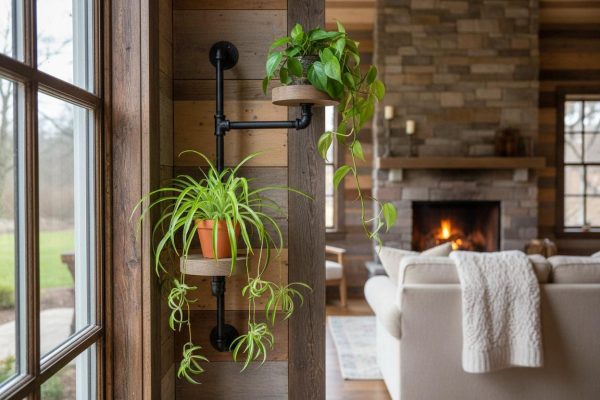 Swivel plant rack - 2 tier wall mount plant holder-FREE SHIPPING