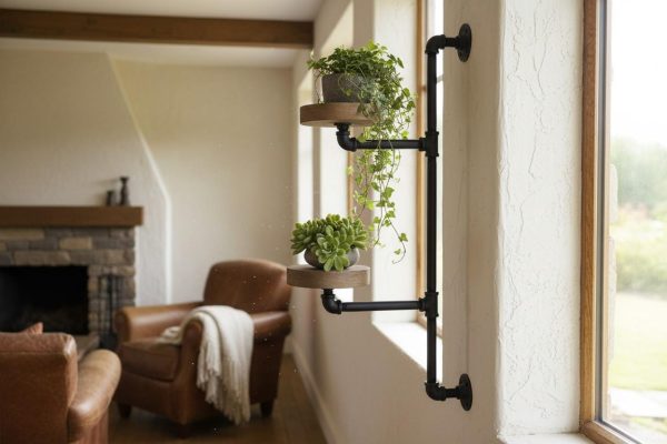 Swivel plant rack - 2 tier wall mount plant holder-FREE SHIPPING