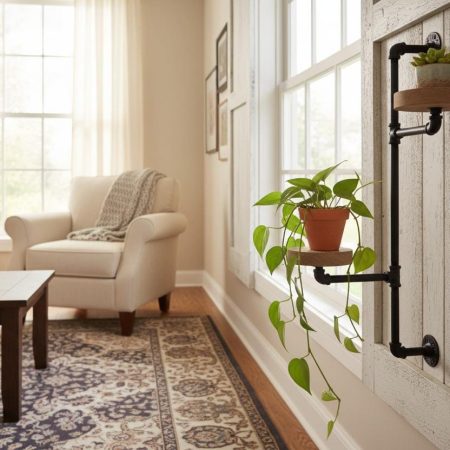 Swivel plant rack - 2 tier wall mount plant holder-FREE SHIPPING