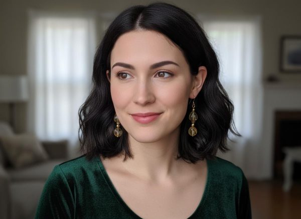 Citrine Dangle Earrings — 14K Gold Beads & 14K Gold Hooks