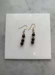 Golden Obsidian Dangle Earrings — 14K Gold Beads & 14K Gold Hooks