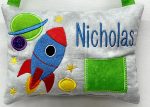 Rocket Ship Tooth Fairy Pillow by Tooth Fairy Tess- Personalized