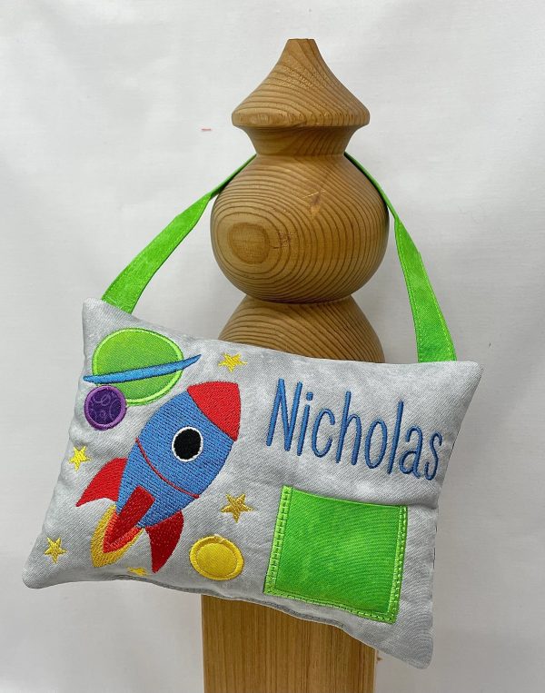 Rocket Ship Tooth Fairy Pillow by Tooth Fairy Tess- Personalized
