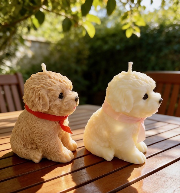 Puppy Candles "Biscuit Bean" and "Daisy Belle", 22 oz each / Soy wax
