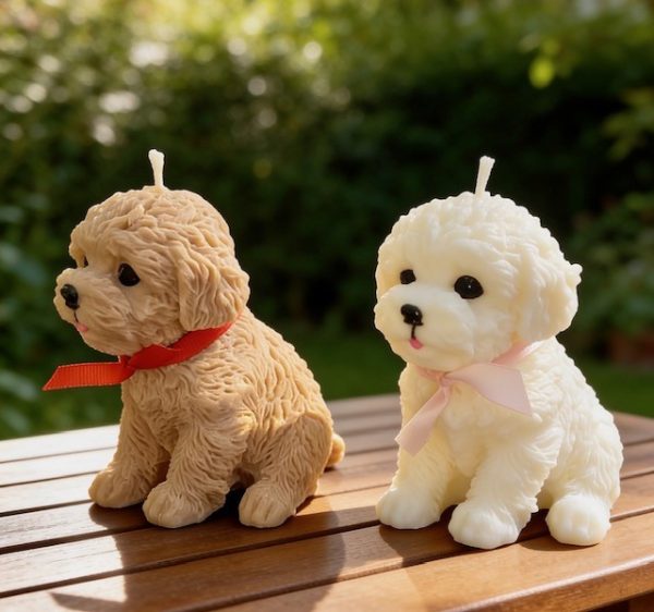 Puppy Candles "Biscuit Bean" and "Daisy Belle", 22 oz each / Soy wax